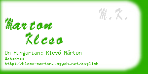 marton klcso business card